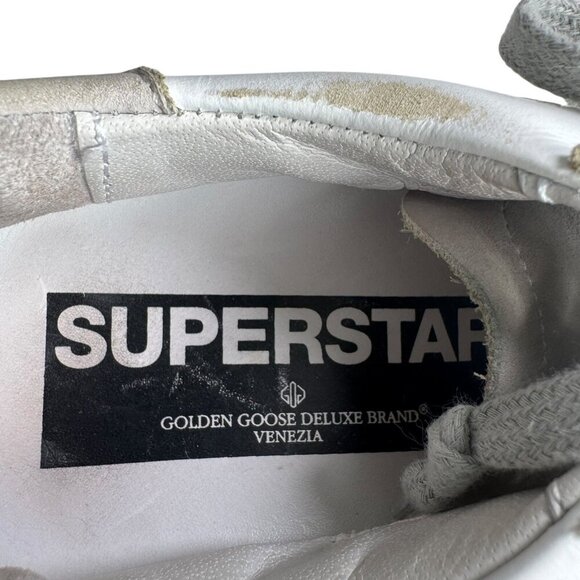 GOLDEN GOOSE superstar white leather perforated star Womens Sneakers size 38 8 - Picture 12 of 14